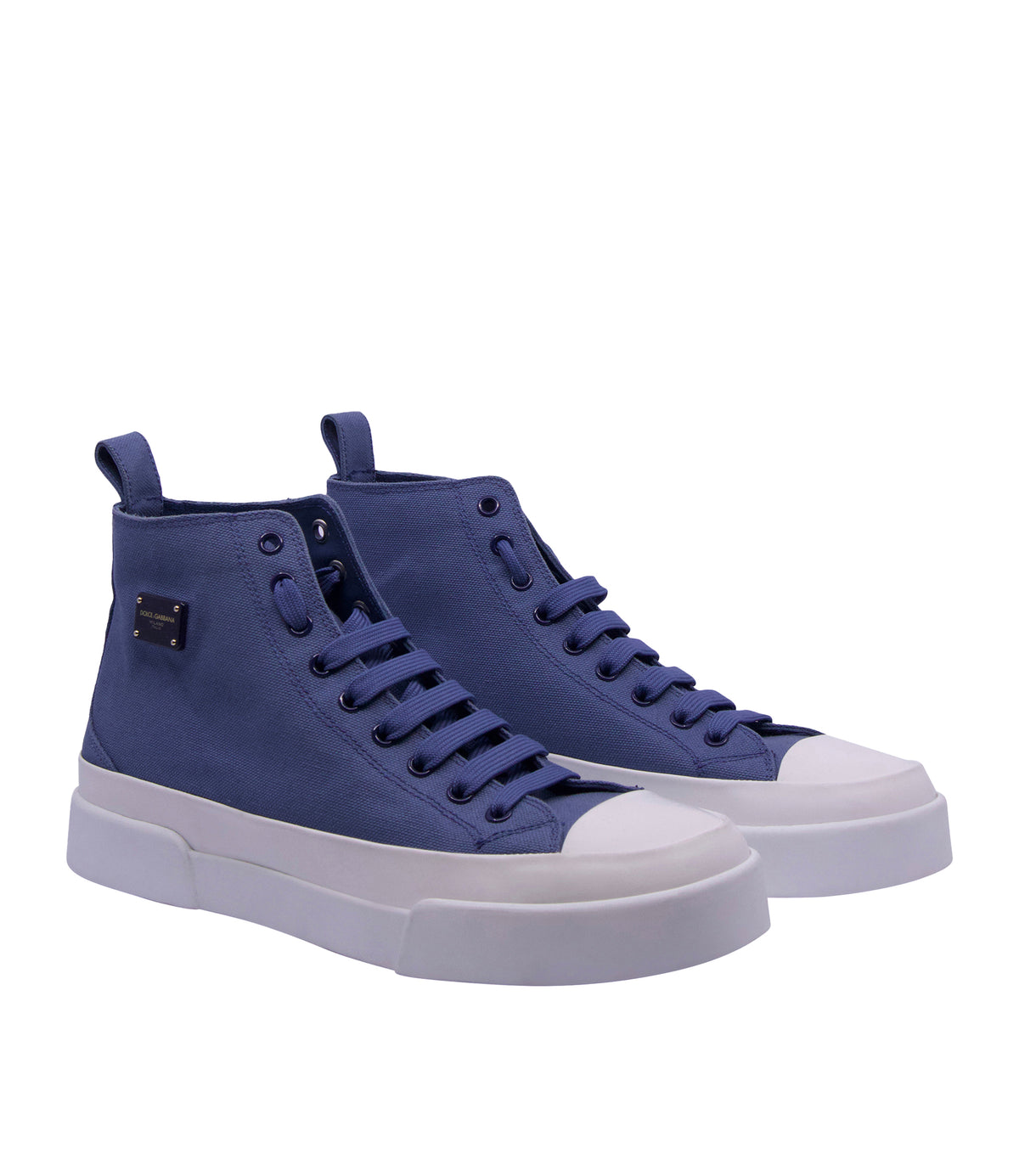 Dolce & Gabbana High-Top Sneaker in Indigoblau mit weißer Gummisohle Größe 41