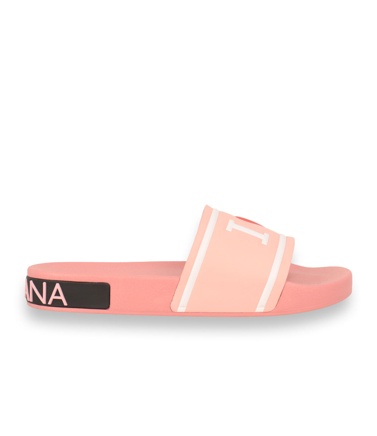 Dolce & Gabbana Slides Größe 40 in Rosa mit Logo-Print und I Love D&G Design