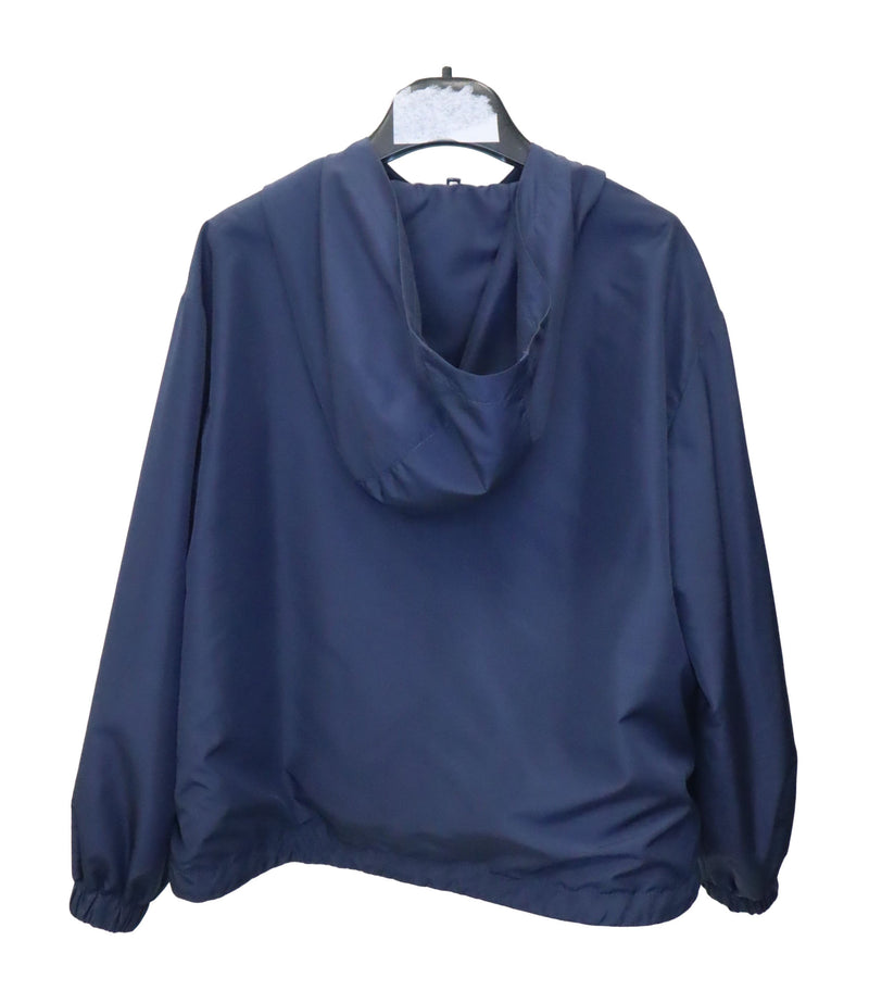 Navyfarbener Dolce & Gabbana Kinder-Windbreaker mit Kapuze und Logo-Patch, Größe 6