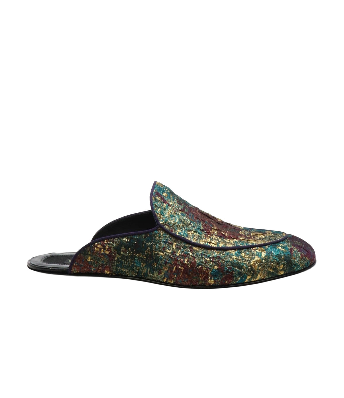 Dolce & Gabbana Herren-Slipper mit offener Ferse und Multicolor-Muster Größe 44