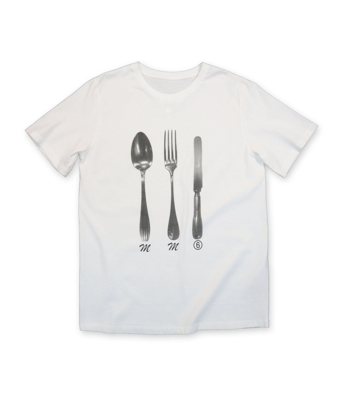 Maison Margiela weißes T-Shirt mit Besteck Print Größe M