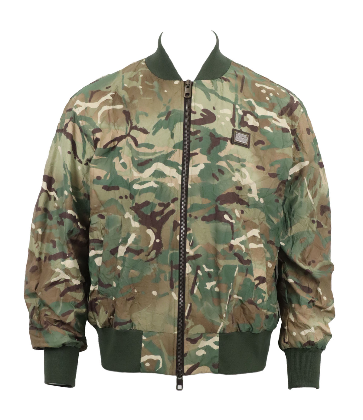 Dolce & Gabbana Bomberjacke Größe 54 Camouflage grün braun mit Reißverschluss