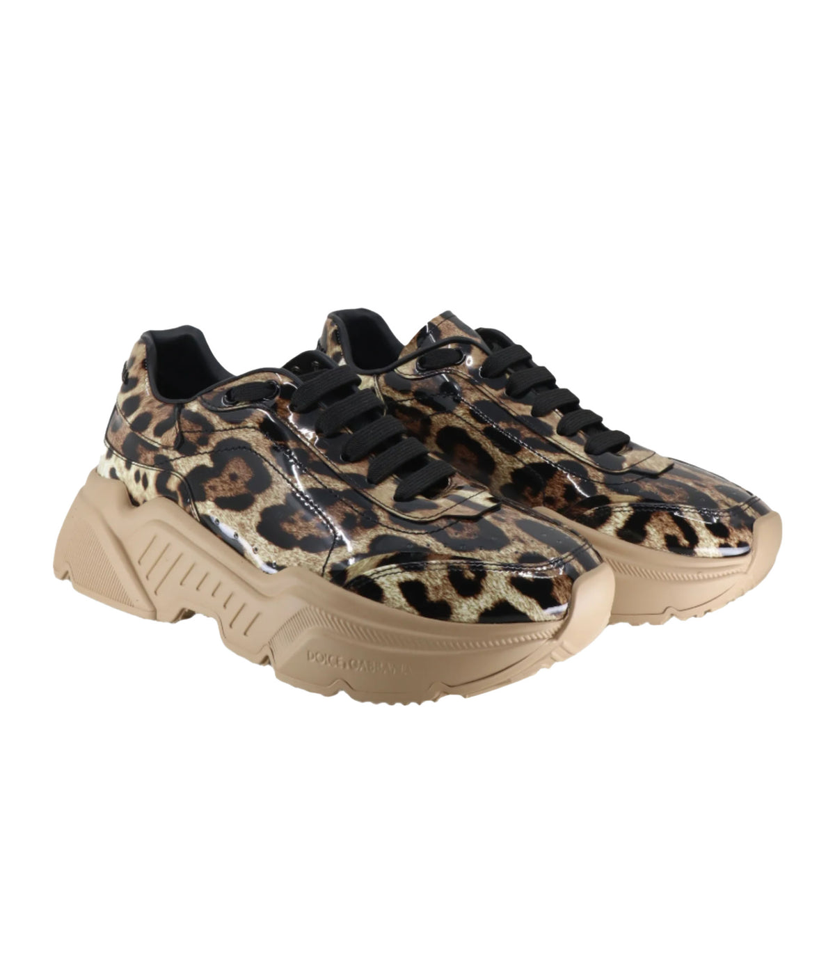 Dolce & Gabbana Sneaker mit Leopardenmuster und beiger Chunky-Sohle Größe 39