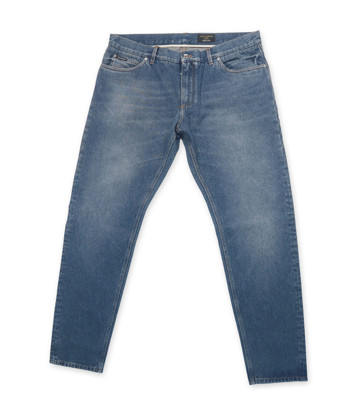 Dolce & Gabbana Herren Jeans Blau Regular Fit IT 58 aus Baumwolle Made in Italy