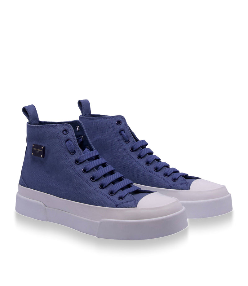 Dolce & Gabbana High-Top Sneaker in Indigoblau mit weißer Gummisohle Größe 41