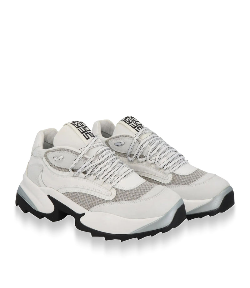 Sergio Rossi Sneaker in Weiß-Grau mit schwarzer Sohle und sportlichem Design