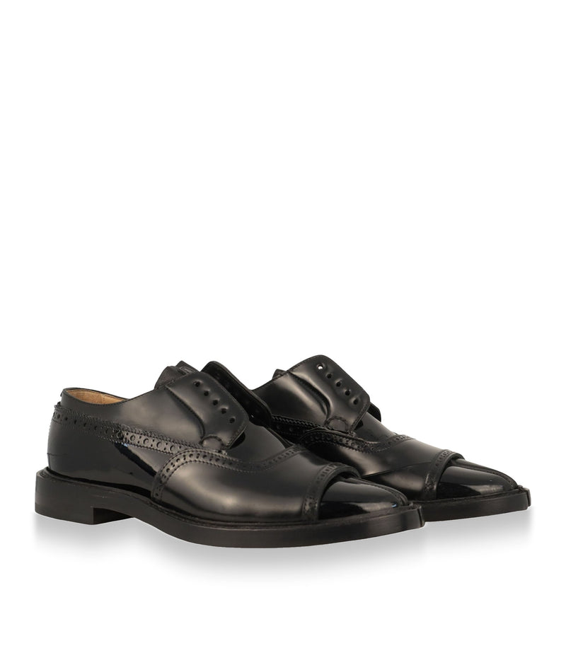 Maison Margiela Derby Tabi Schuhe aus schwarzem Glattleder Größe 38