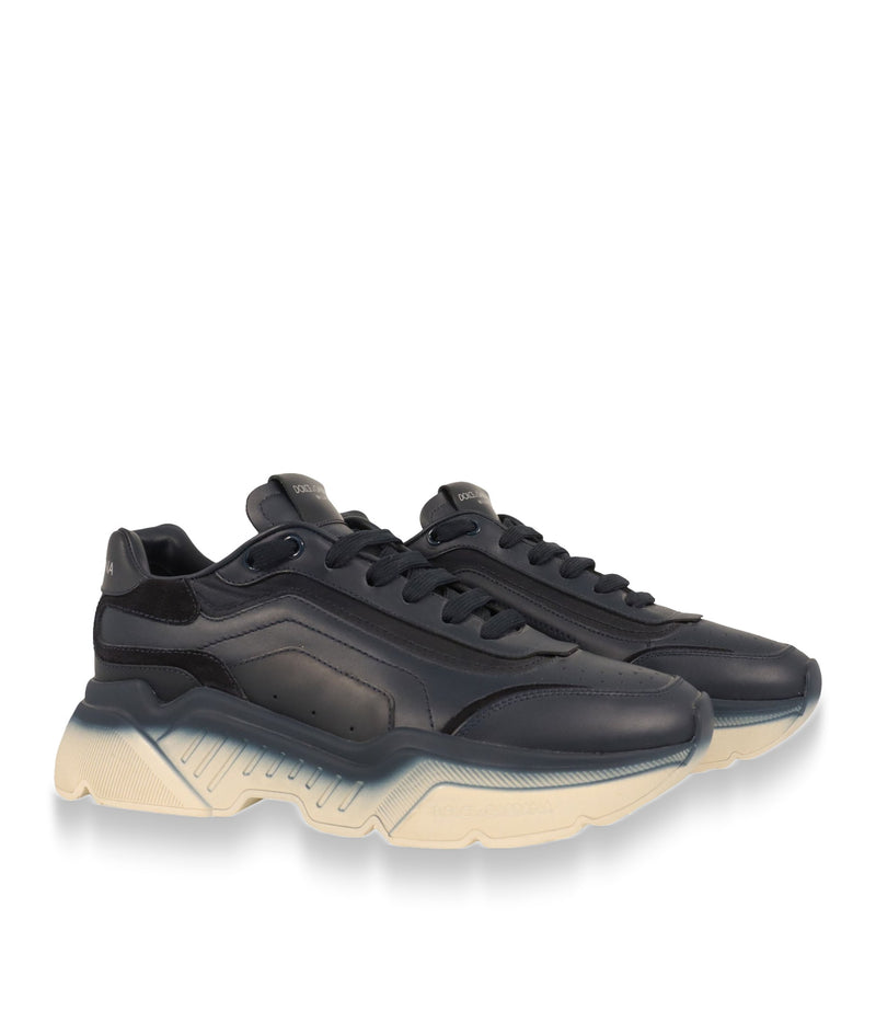 Dolce & Gabbana Sneaker Größe 40 in Dunkelblau mit Oversize-Sohle aus Leder im Dolce & Gabbana Sale.