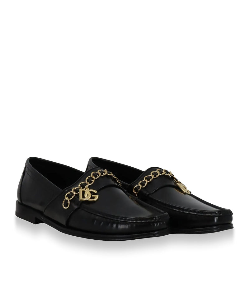 Dolce & Gabbana Loafer schwarz Leder Größe 43 Herren Schuhe