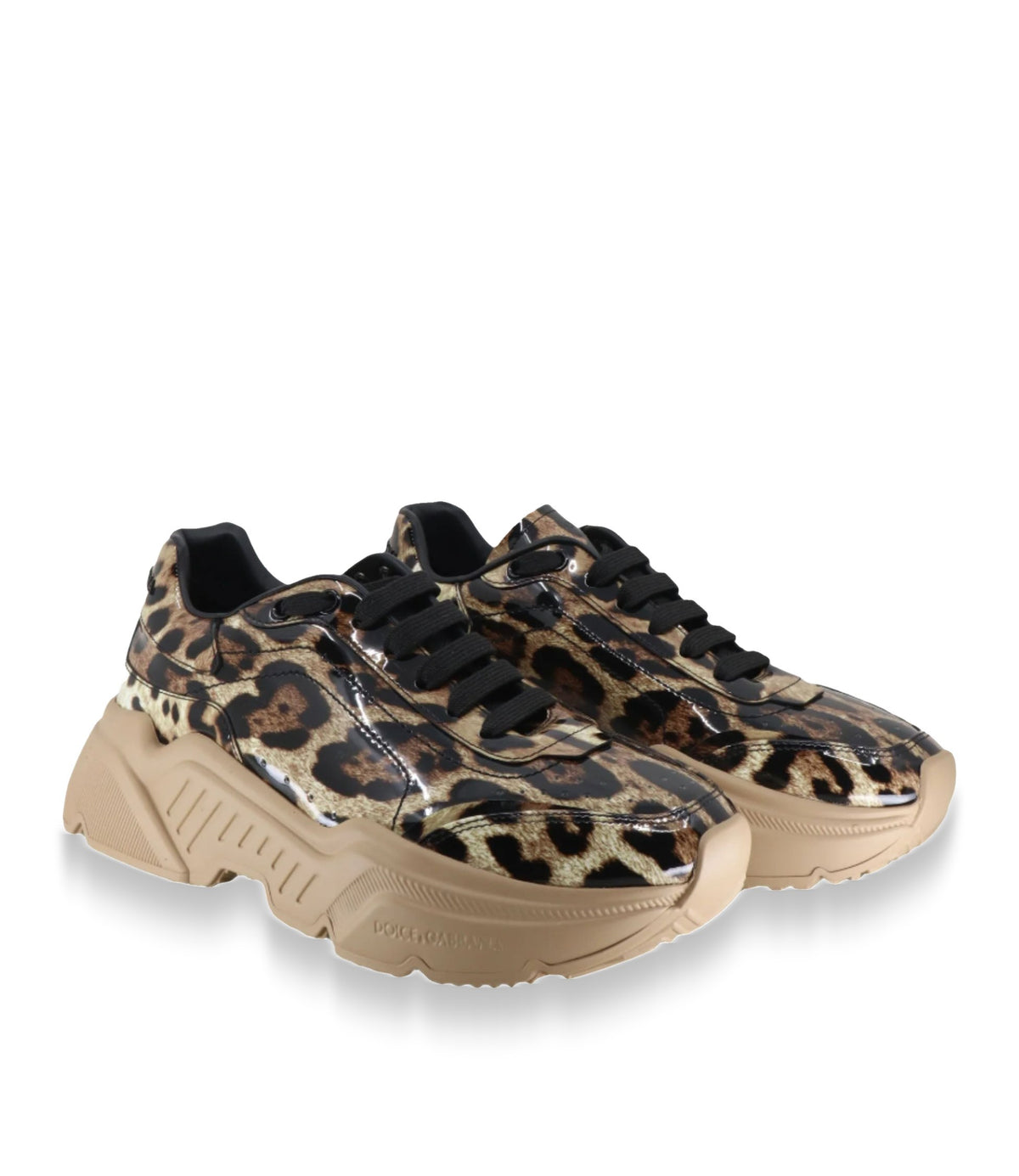 Dolce & Gabbana Sneaker mit Leopardenmuster und beiger Chunky-Sohle Größe 39