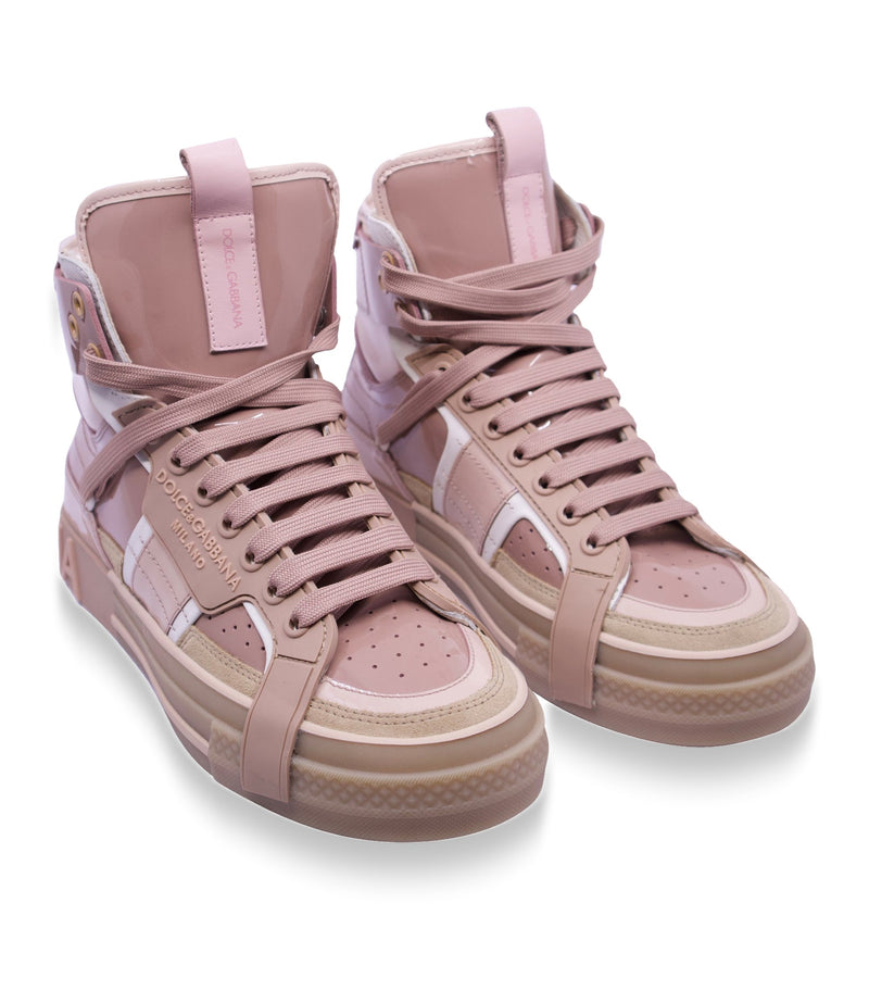 Dolce & Gabbana High-Top Sneaker in Rosé mit Logo und Gummisohle Größe 39