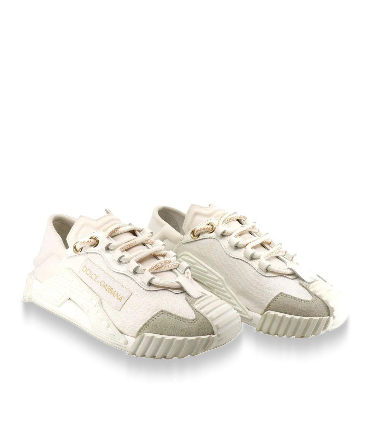 Dolce & Gabbana Sneaker cremefarben aus Canvas und Leder Größe 35