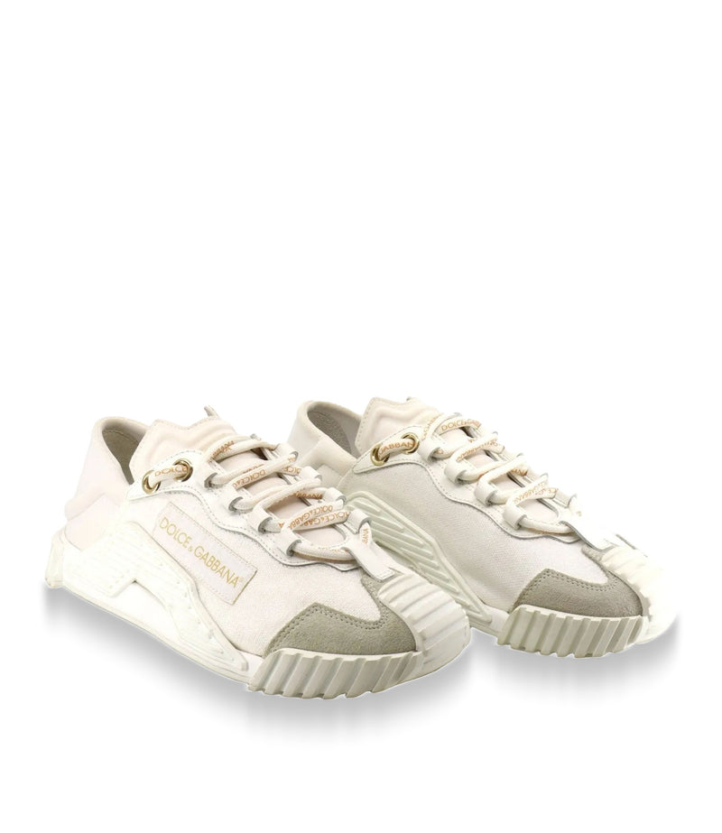 Dolce & Gabbana Sneaker cremefarben aus Canvas und Leder Größe 35