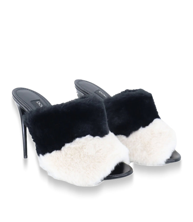 Dolce & Gabbana High Heels mit zweifarbigem Echtfell und Stilettoabsatz Größe 37