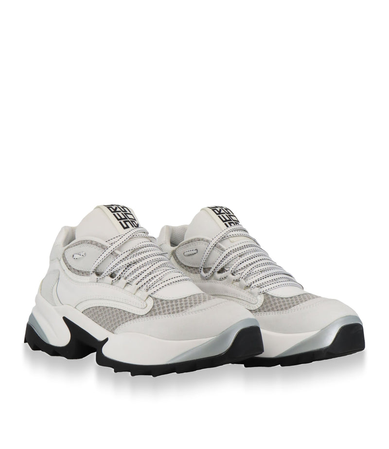 Sergio Rossi Sneaker Größe 41 weiß grauer Designer Sneaker mit Mesh und markanter Sohle