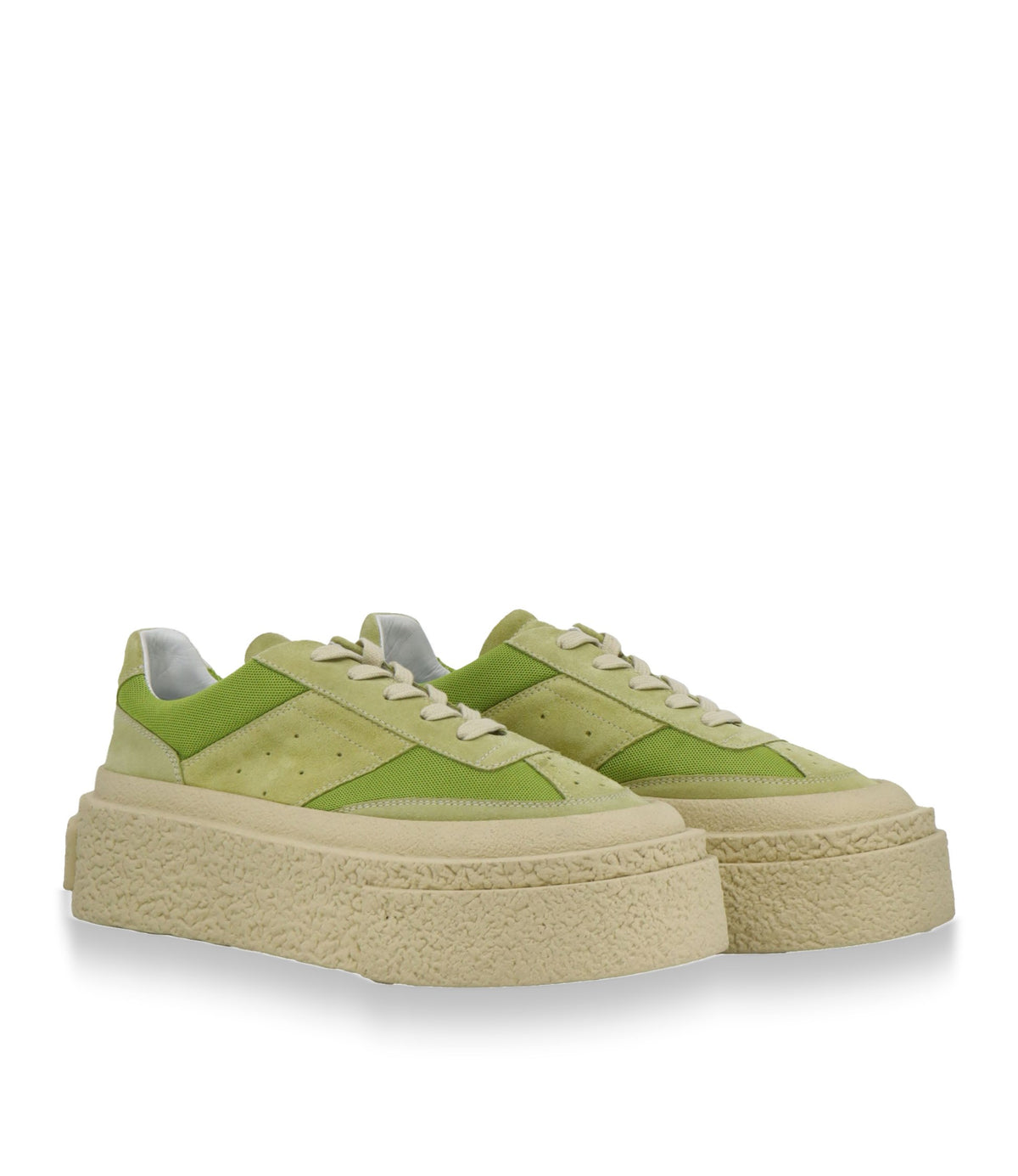 Maison Margiela Plateau Sneaker Größe 37 in Grün aus Veloursleder und Mesh.