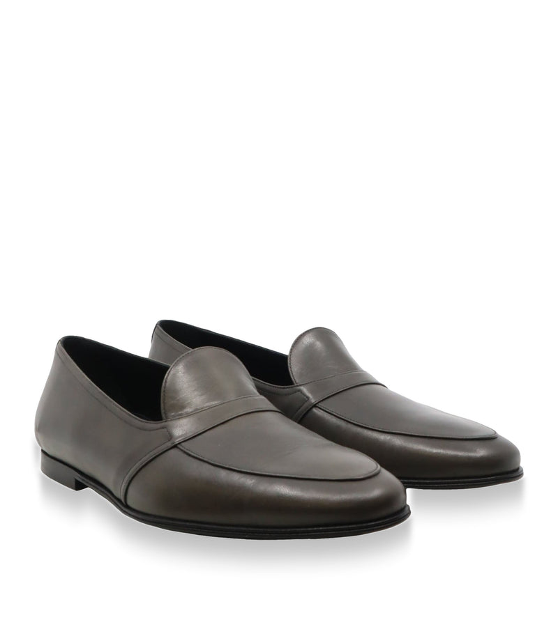 Dolce & Gabbana Herren-Loafer aus graubraunem Glattleder Größe 44
