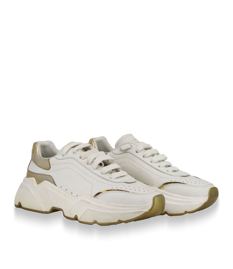 Dolce & Gabbana Sneaker in Weiß und Gold Größe 38,5