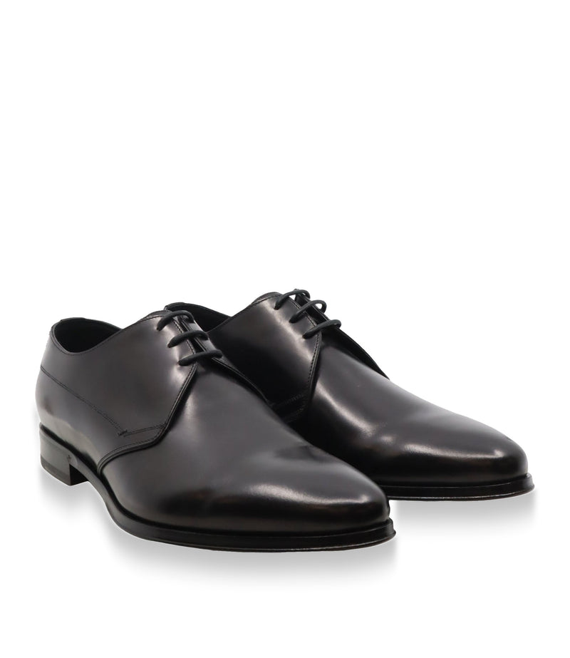 Dolce & Gabbana Herren-Derby aus schwarzem Glattleder Größe 43,5