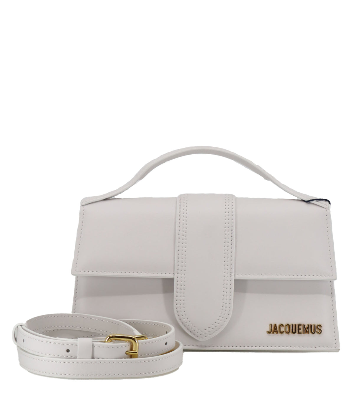 Jacquemus Handtasche Weiß aus Leder mit goldfarbenem Logo