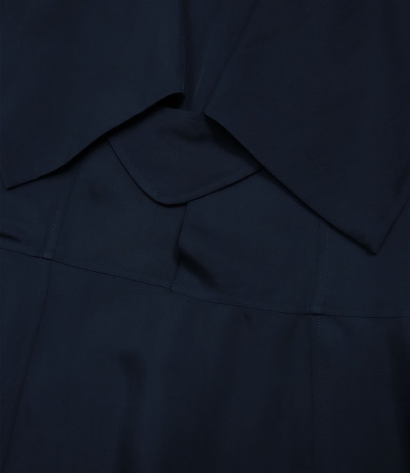 Jil Sander Damenkleid Größe 34 in Navy-Blau mit oversized Kragen aus Italien