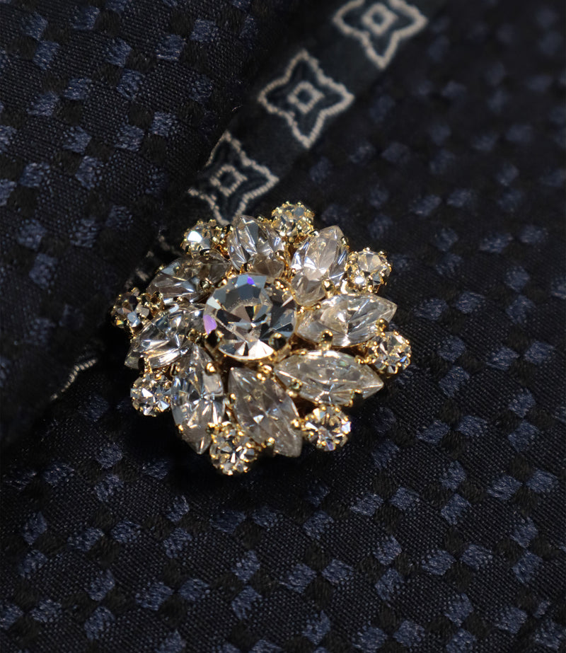 Dolce & Gabbana Sicilia Blazer Größe 48 mit Patchwork-Muster und Schmuckknöpfen in Schwarz und Dunkelblau
