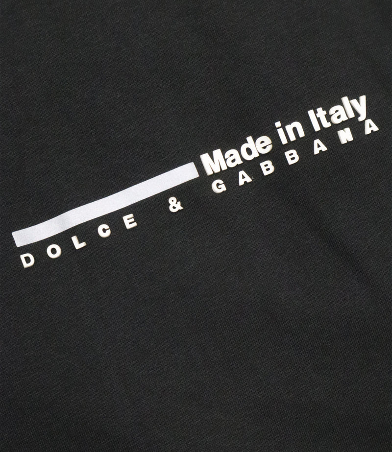 Dolce & Gabbana schwarzes T-Shirt Größe 44 mit DG DNA Print und Made in Italy Schriftzug