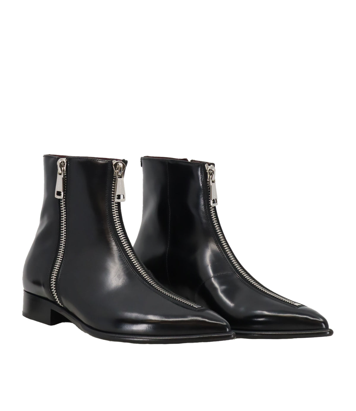 Dolce & Gabbana Stiefeletten Größe 40 schwarze Leder Designer Boots mit Reißverschluss