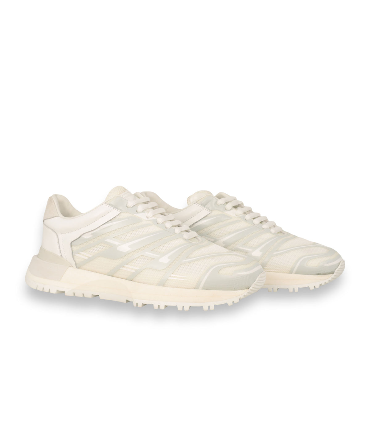 Maison Margiela Sneaker Größe 40 in Off-White aus Mesh und Leder