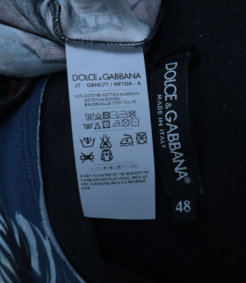 Dolce & Gabbana T-Shirt IT48 mit Palermo Print und Allover-Motiv