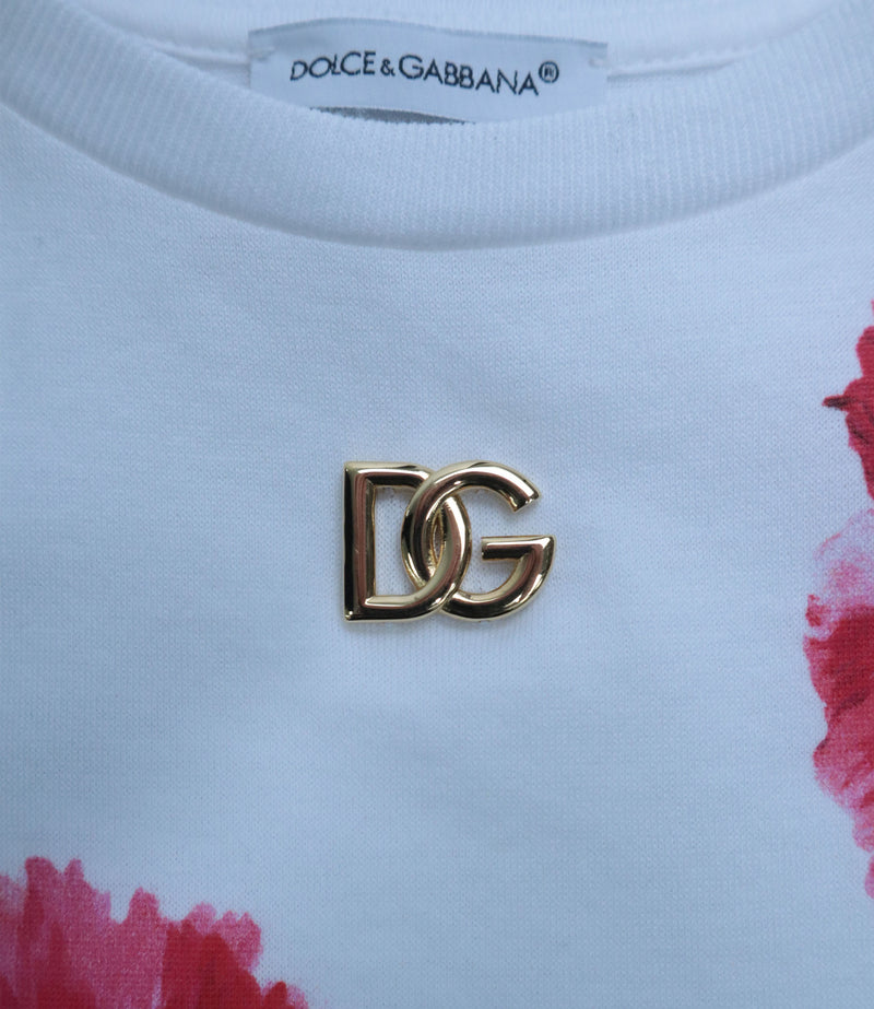 Dolce & Gabbana T-Shirt Größe 3 Jahre weiß mit floralem Print