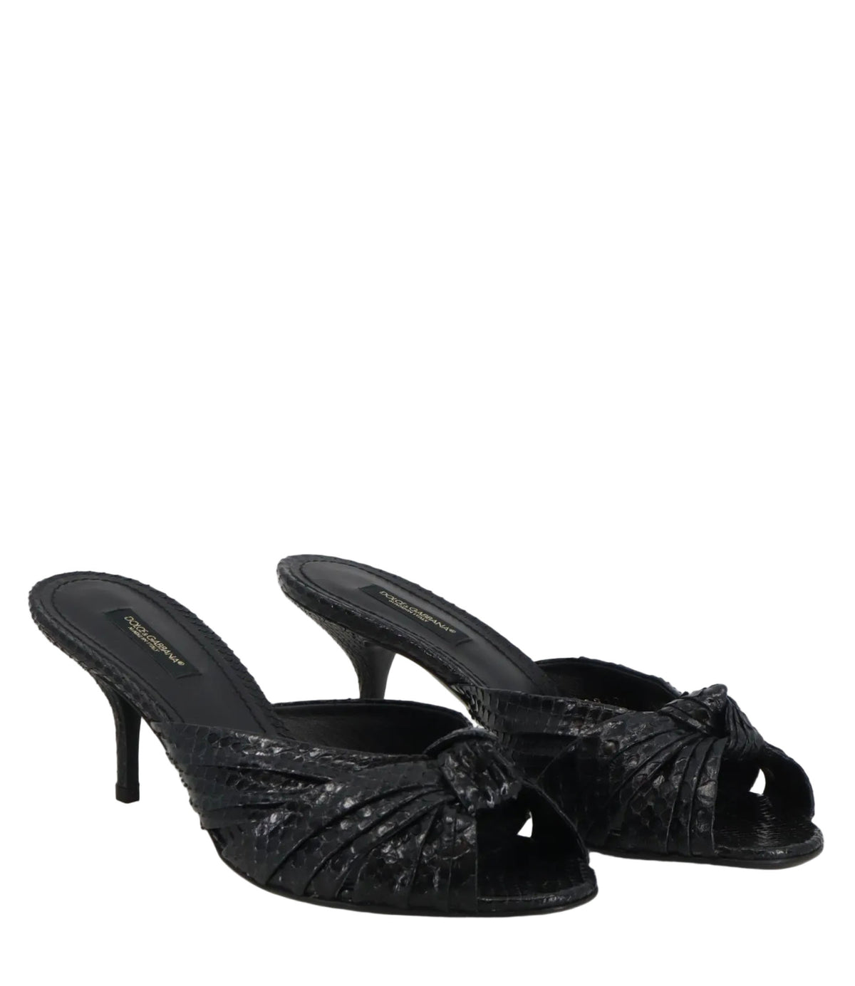 Dolce & Gabbana Sandalen schwarz Python-Optik mit Schleife Größe 36