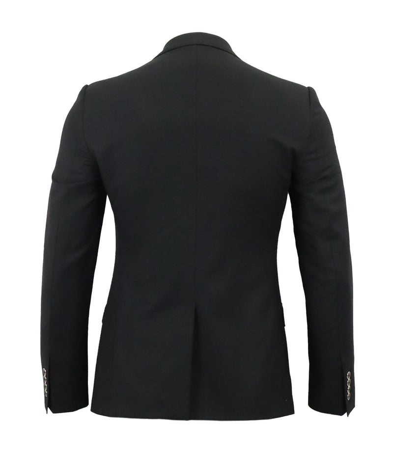 Dolce & Gabbana Blazer Größe 48 schwarz mit Wappen-Emblem elegant