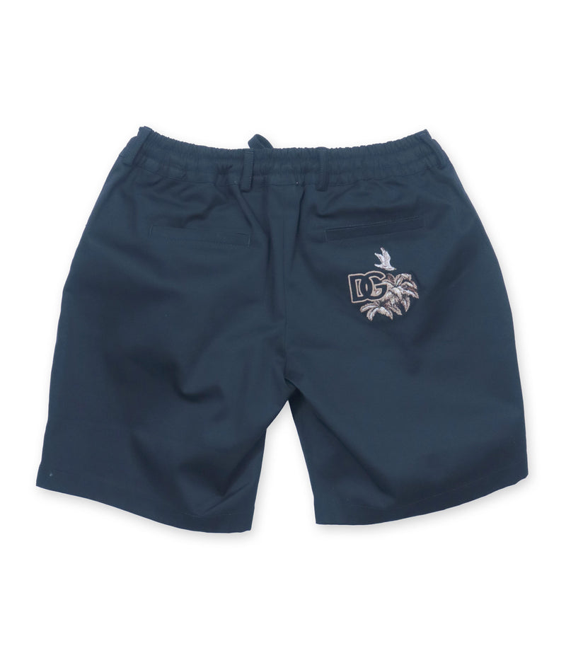 Dolce & Gabbana Shorts Navy aus Baumwollmix mit DG Logo Stickerei