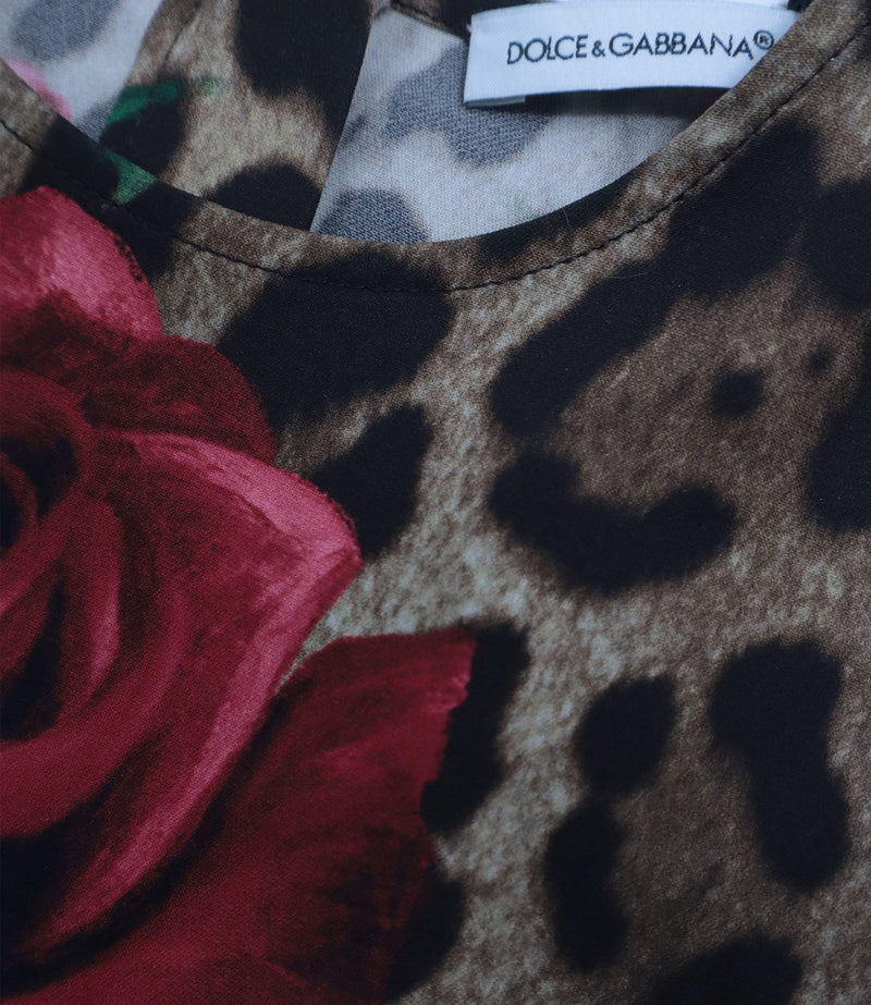 Dolce & Gabbana Top Größe 3 mit Leo- und Rosenprint aus Seide