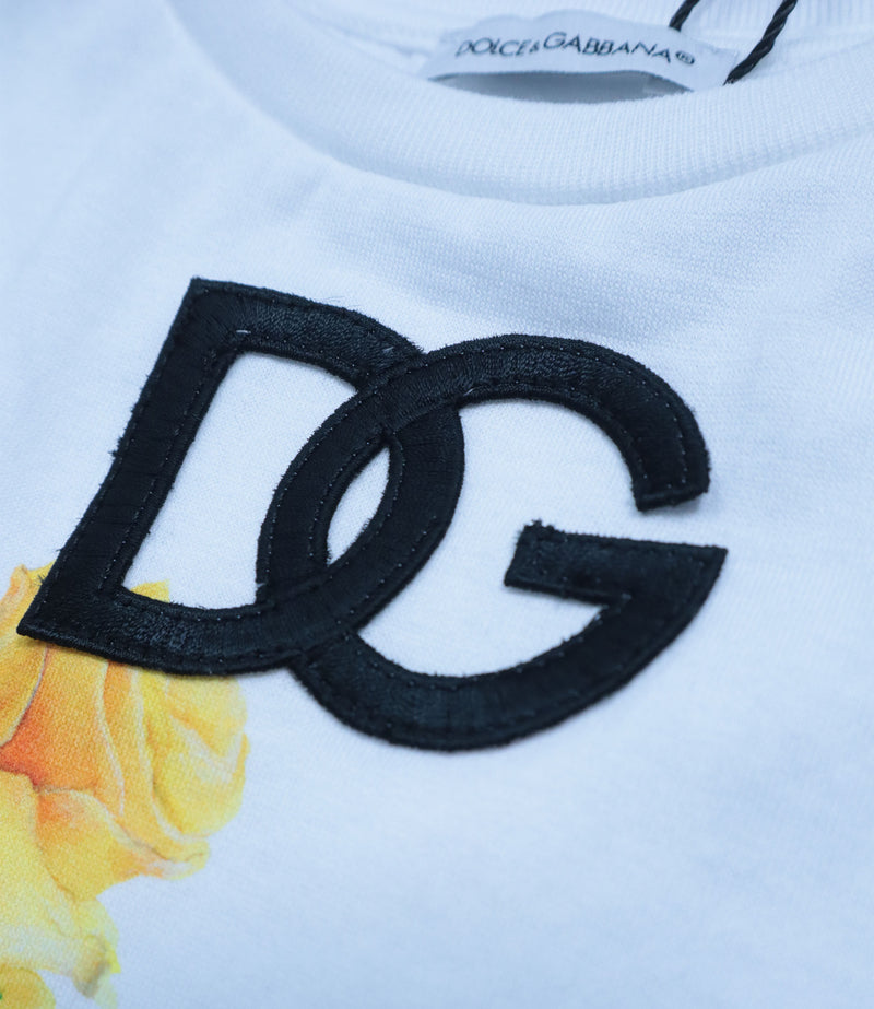 Dolce & Gabbana T-Shirt Größe 3 Jahre weiß mit Rosenprint im Dolce & Gabbana Sale