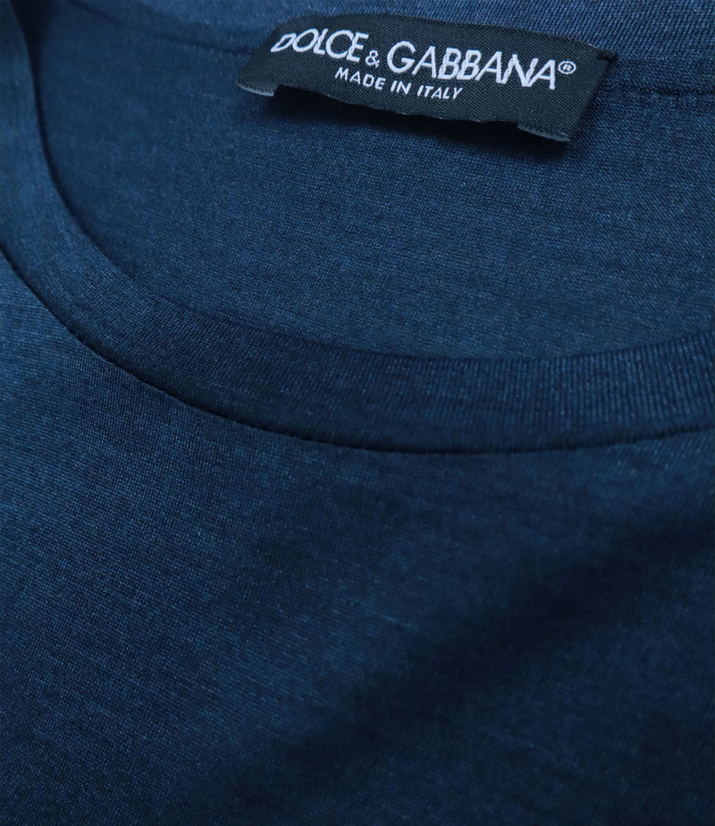 Dolce & Gabbana Herren T-Shirt aus Seide in Dunkelblau Größe M