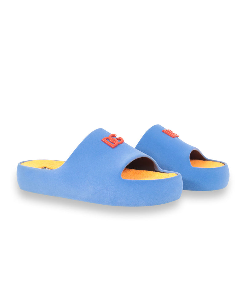 Dolce & Gabbana Sandalen blau gelb Herren Größe 44 Luxus Slides