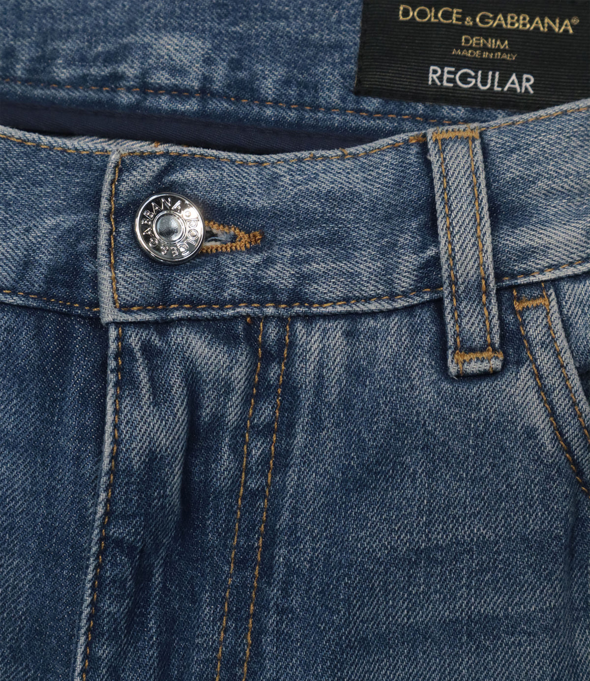 Dolce & Gabbana Jeans Größe IT 50 in hellblauem Used-Denim mit Destroyed-Details und Regular Fit aus Italien.