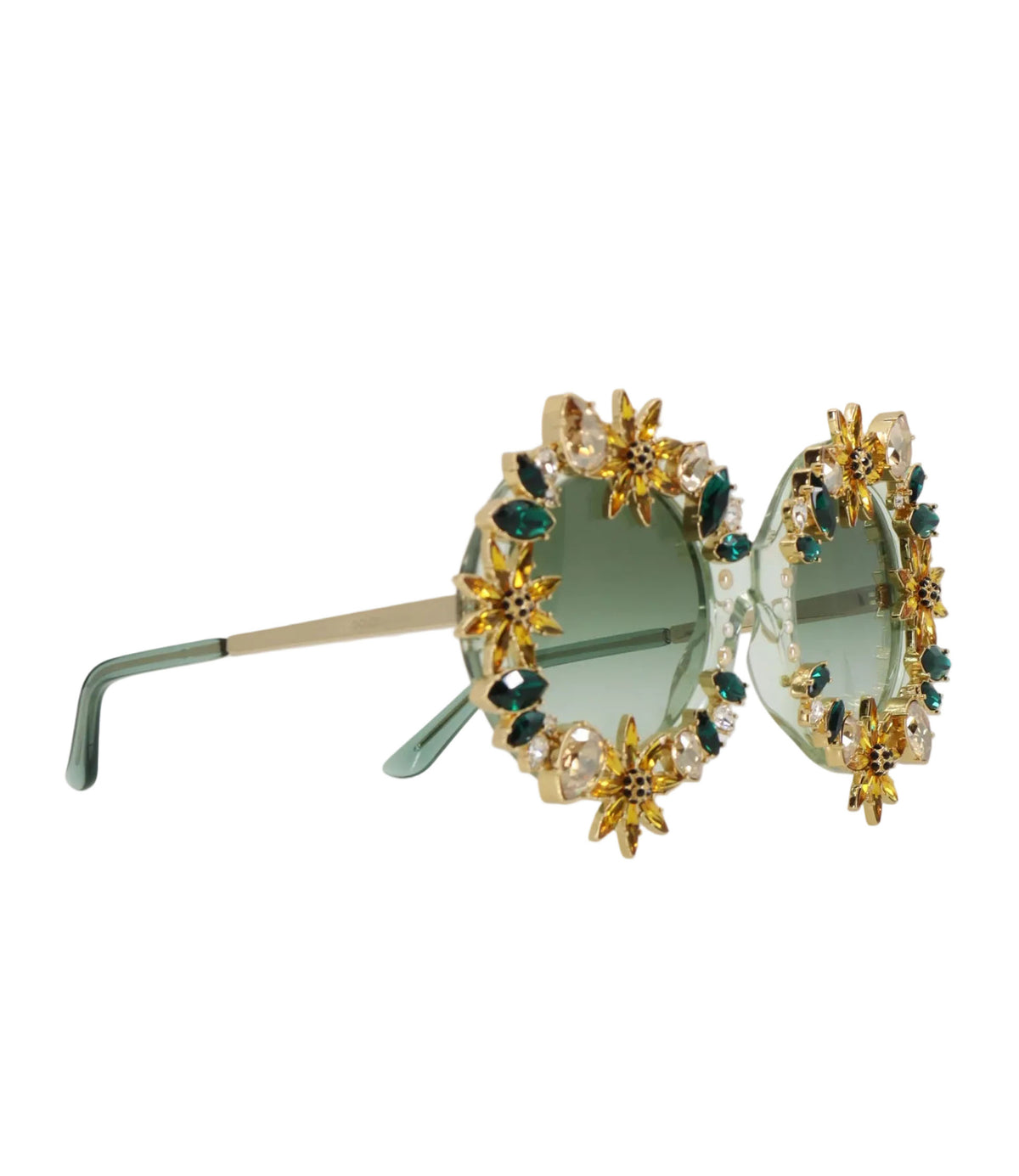 Dolce & Gabbana Sonnenbrille Herz gold grün kristallbesetzt luxuriös Statement