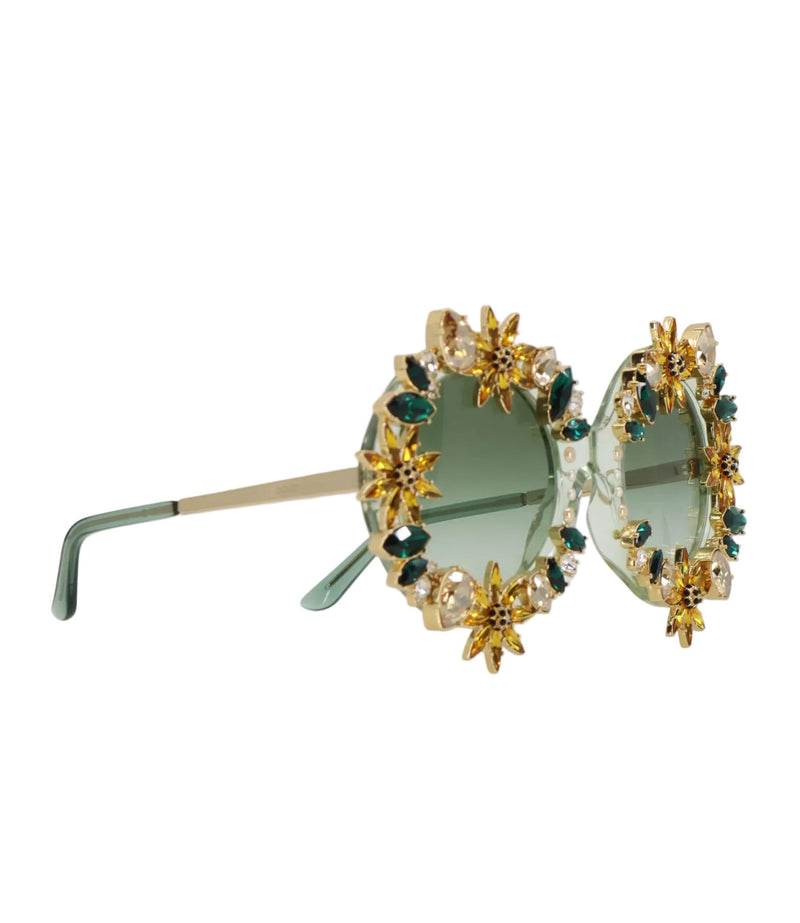 Dolce & Gabbana Sonnenbrille Herz gold grün kristallbesetzt luxuriös Statement