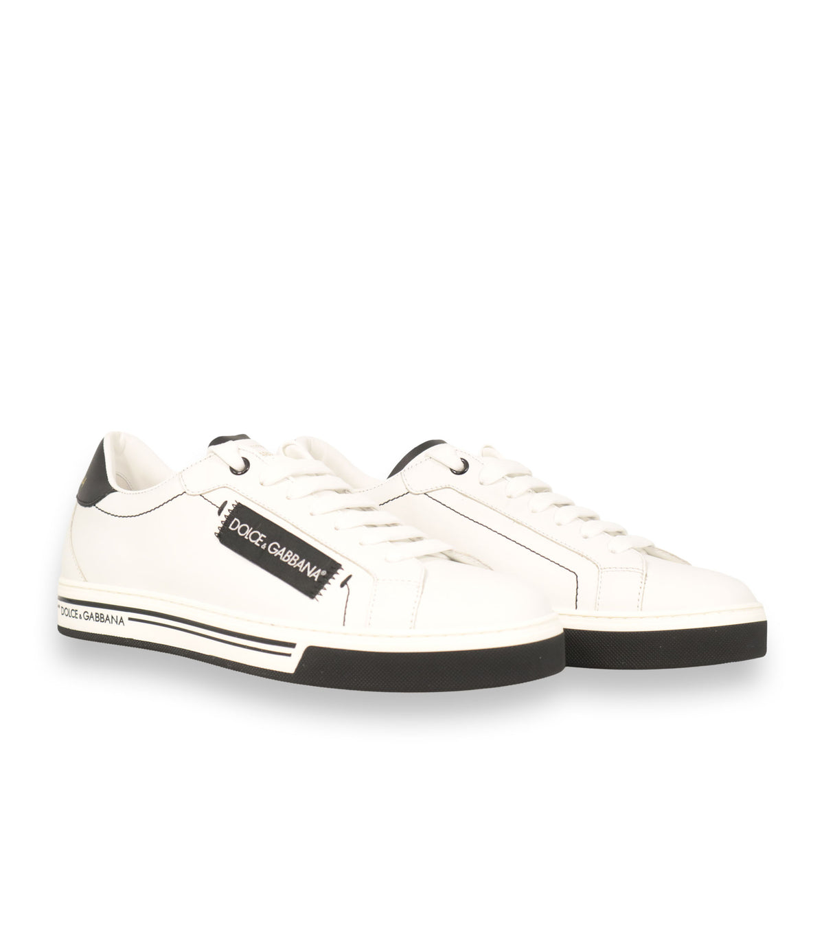 Dolce & Gabbana Sneaker Größe 39 weiß schwarz Leder Luxus