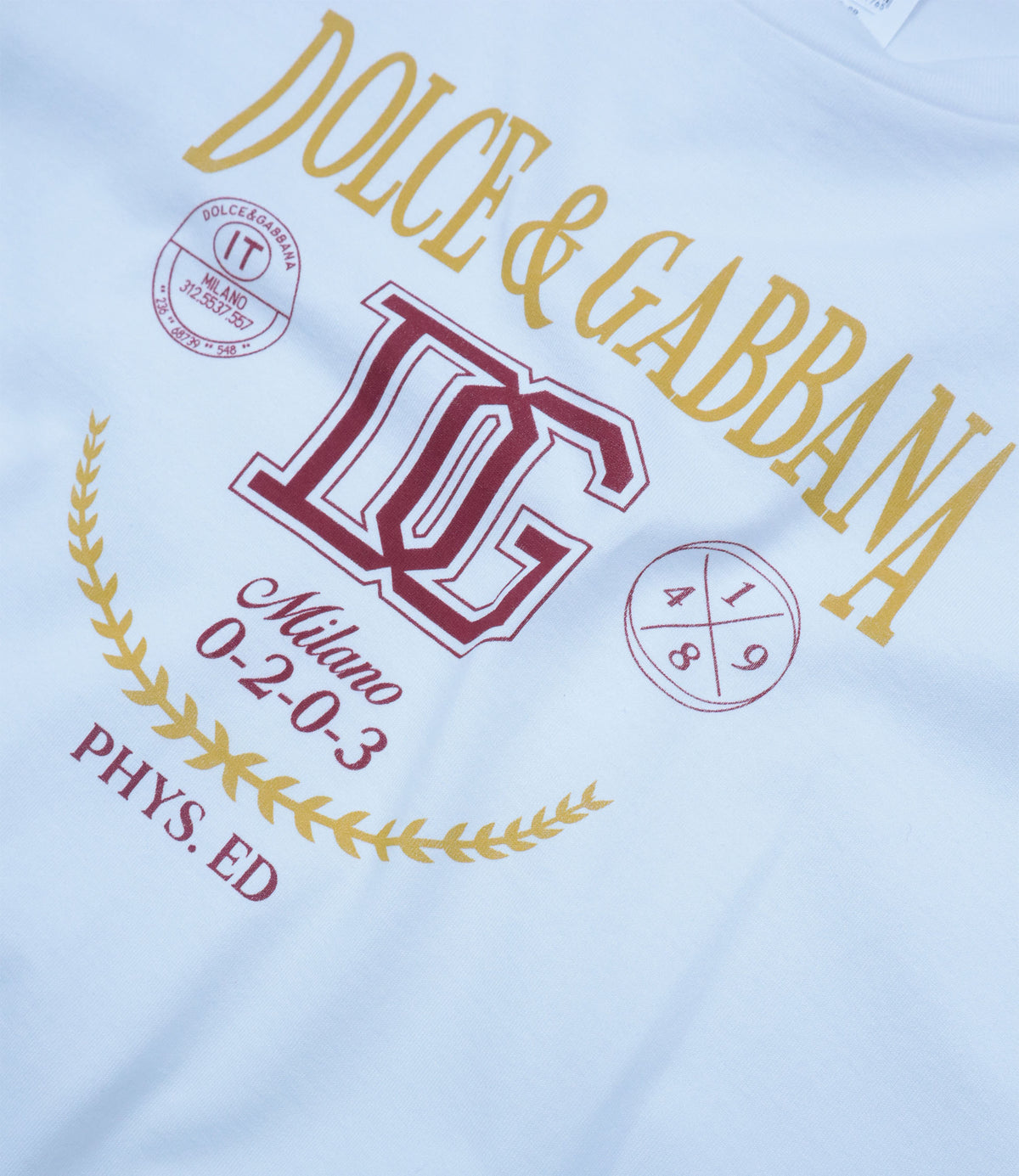Dolce & Gabbana T-Shirt weiß Baumwolle Größe 52 mit Logo Print