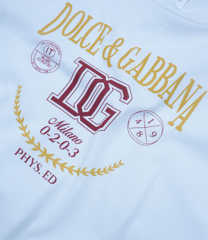 Dolce & Gabbana T-Shirt weiß Baumwolle Größe 52 mit Logo Print