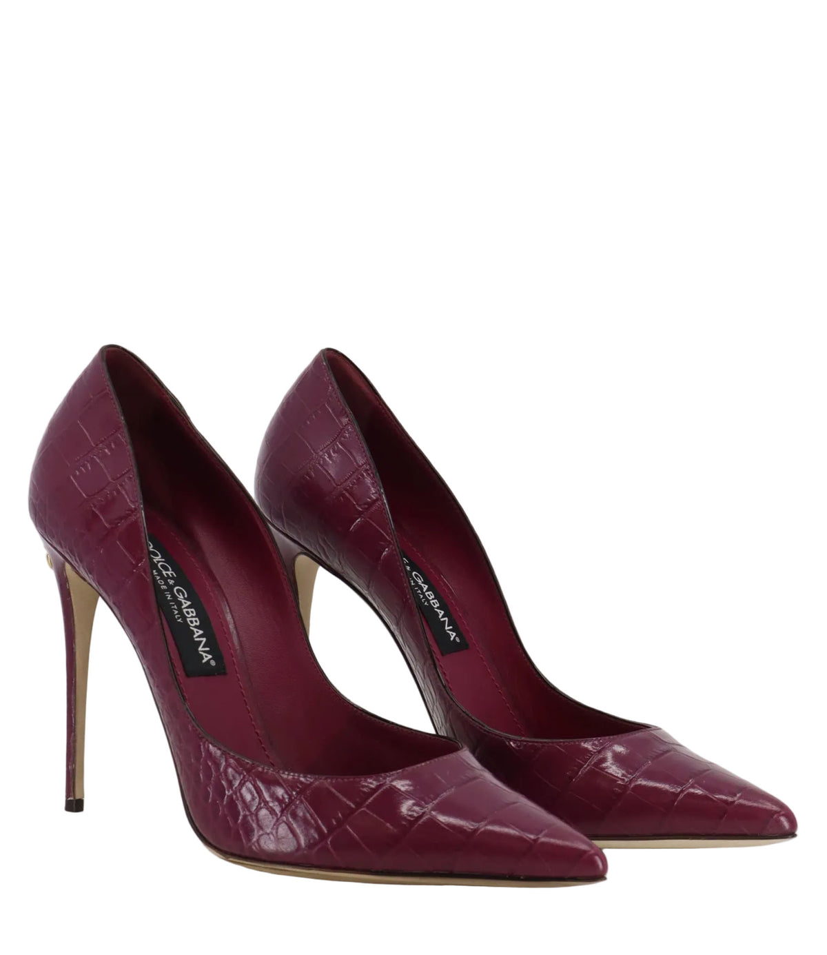 Dolce & Gabbana High Heels Bordeaux Krokodilprägung Größe 41 elegant