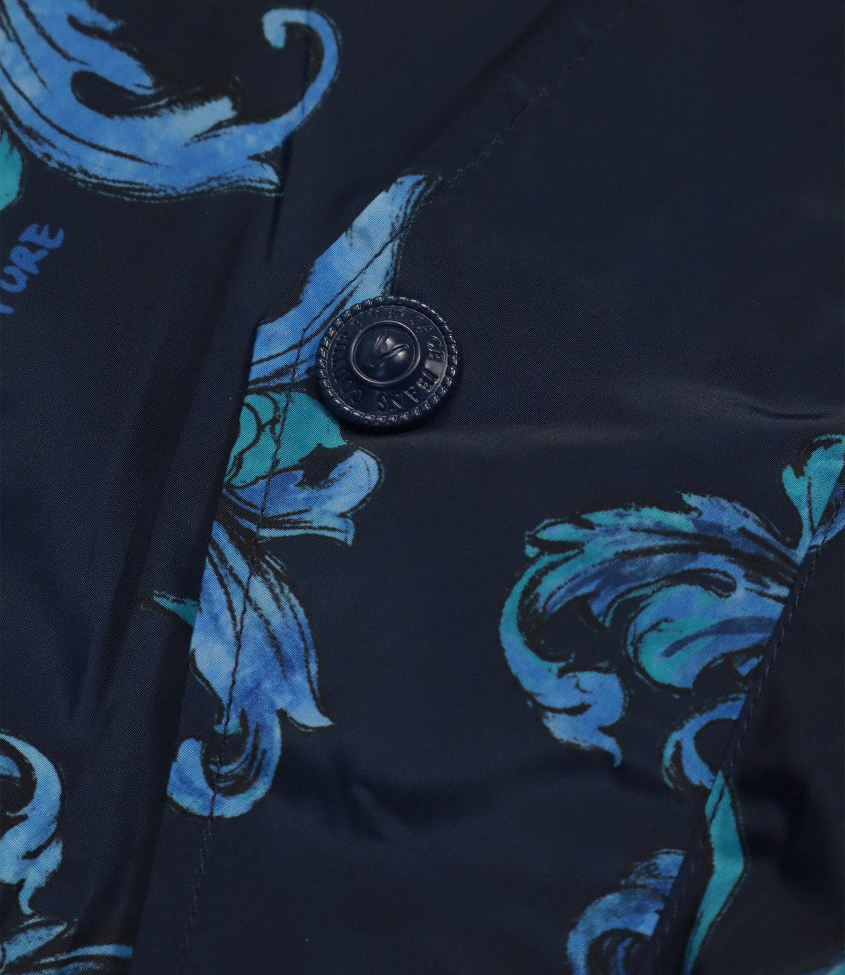 Versace Jeans Couture Bomberjacke Größe 52 in Dunkelblau mit barockem Wendedesign