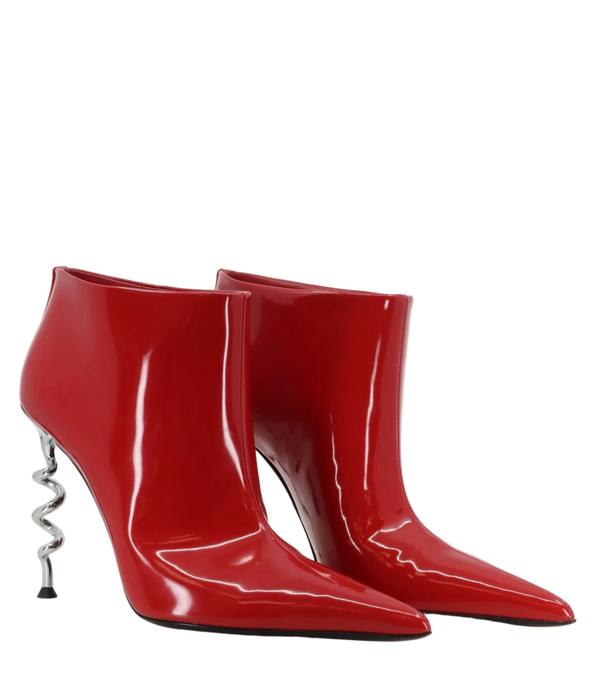 Dolce & Gabbana Stiefeletten rot Lackleder Größe 39 mit skulpturalem Absatz