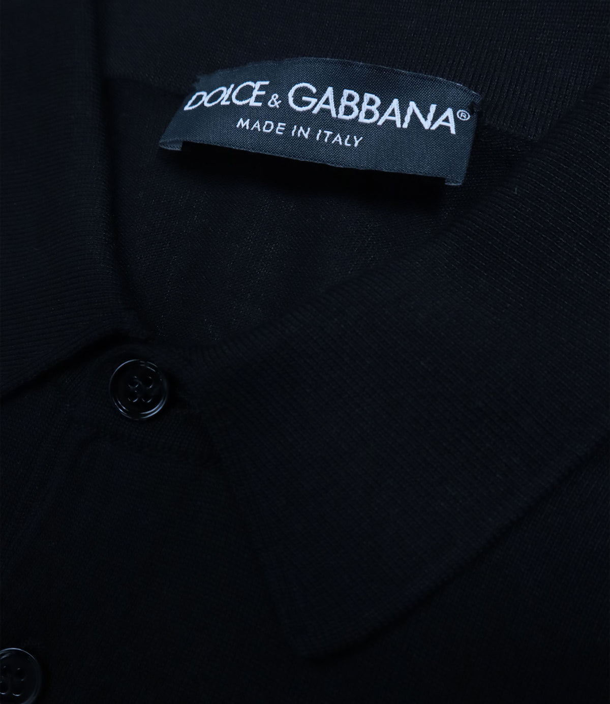 Dolce & Gabbana Polo-Shirt aus schwarzer Seide mit DG Logo Stickerei