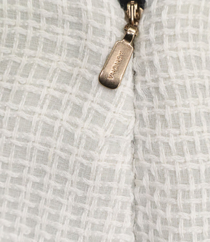 Agnona Hose creme Größe 40 mit strukturierter Oberfläche elegant