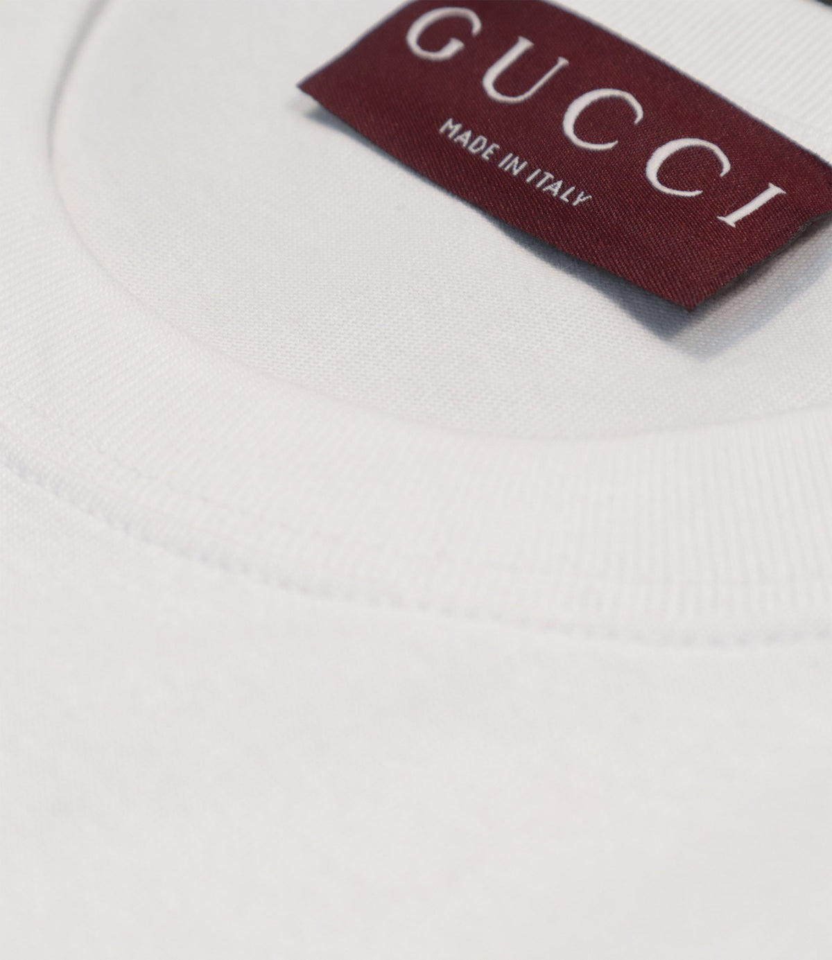 Gucci T-Shirt Weiß Größe XL aus Baumwolle mit GG Logo Made in Italy